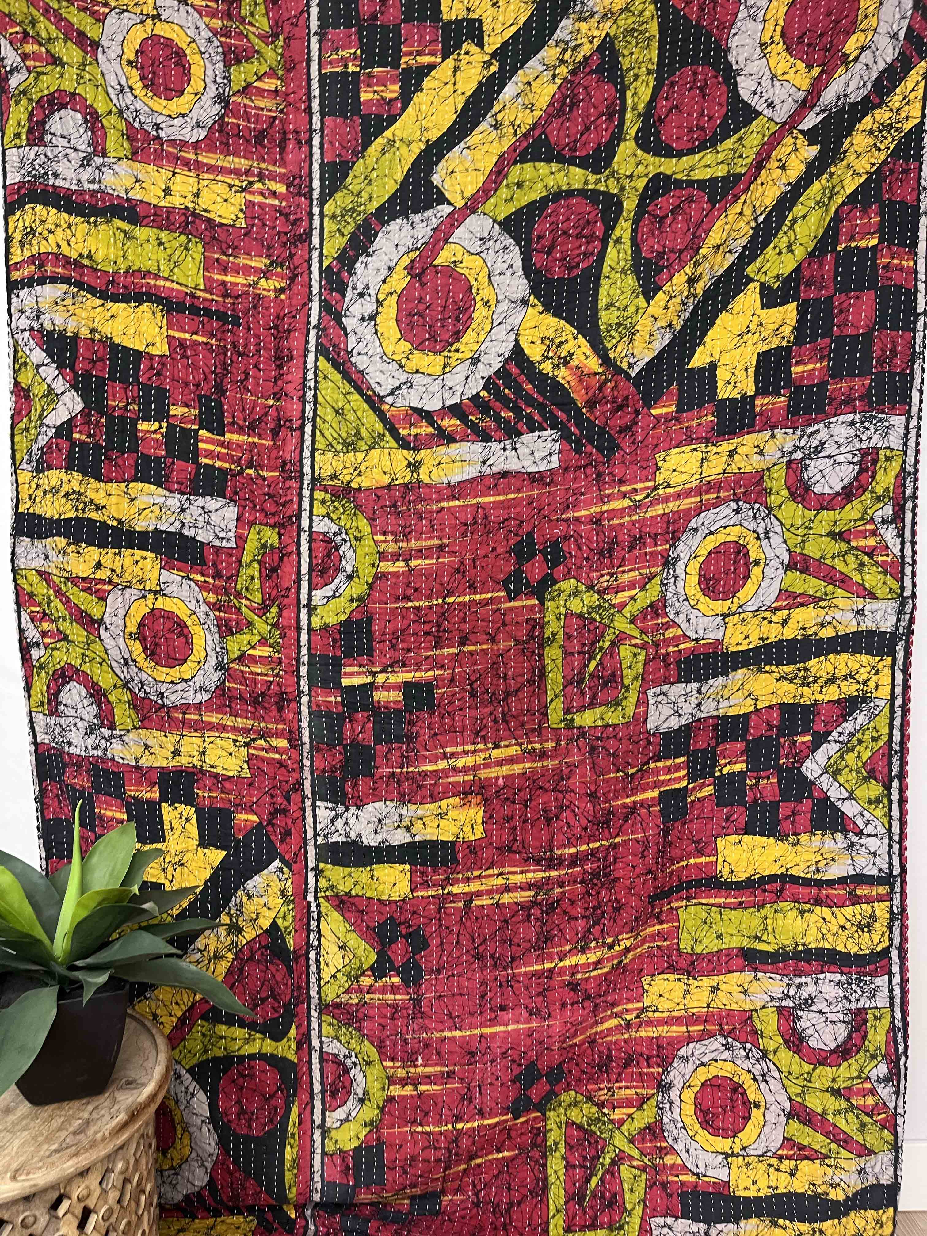 Twin Vintage Cotton Kantha Quilt