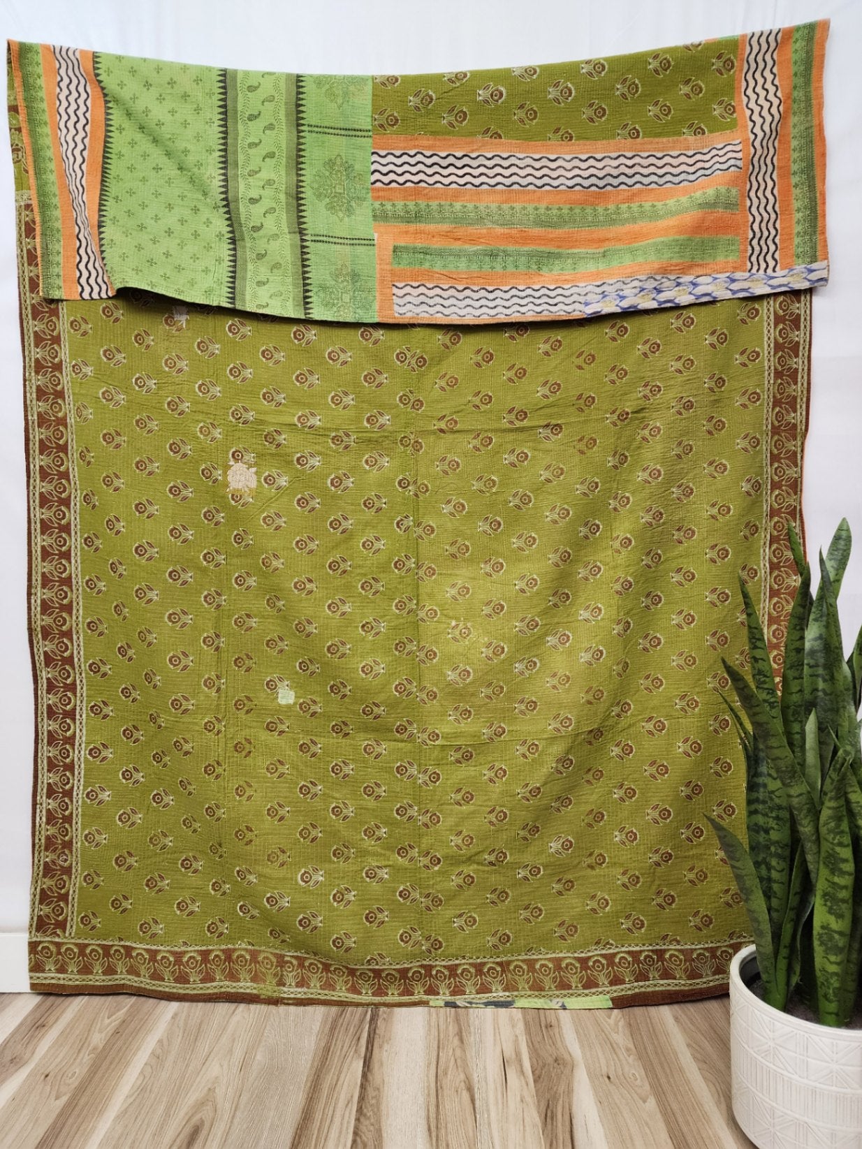 Vintage Village Kantha Quilt
