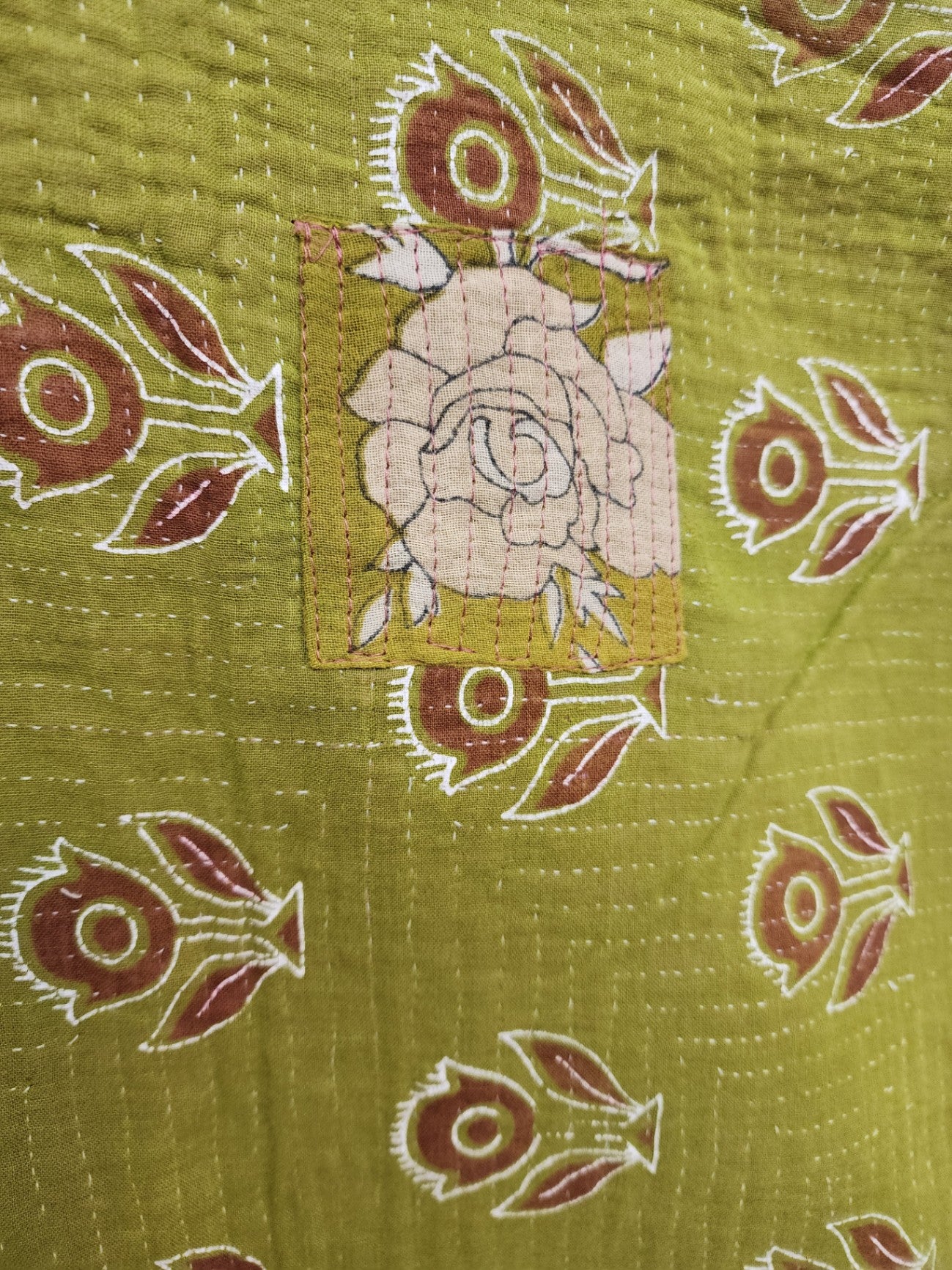 Vintage Village Kantha Quilt