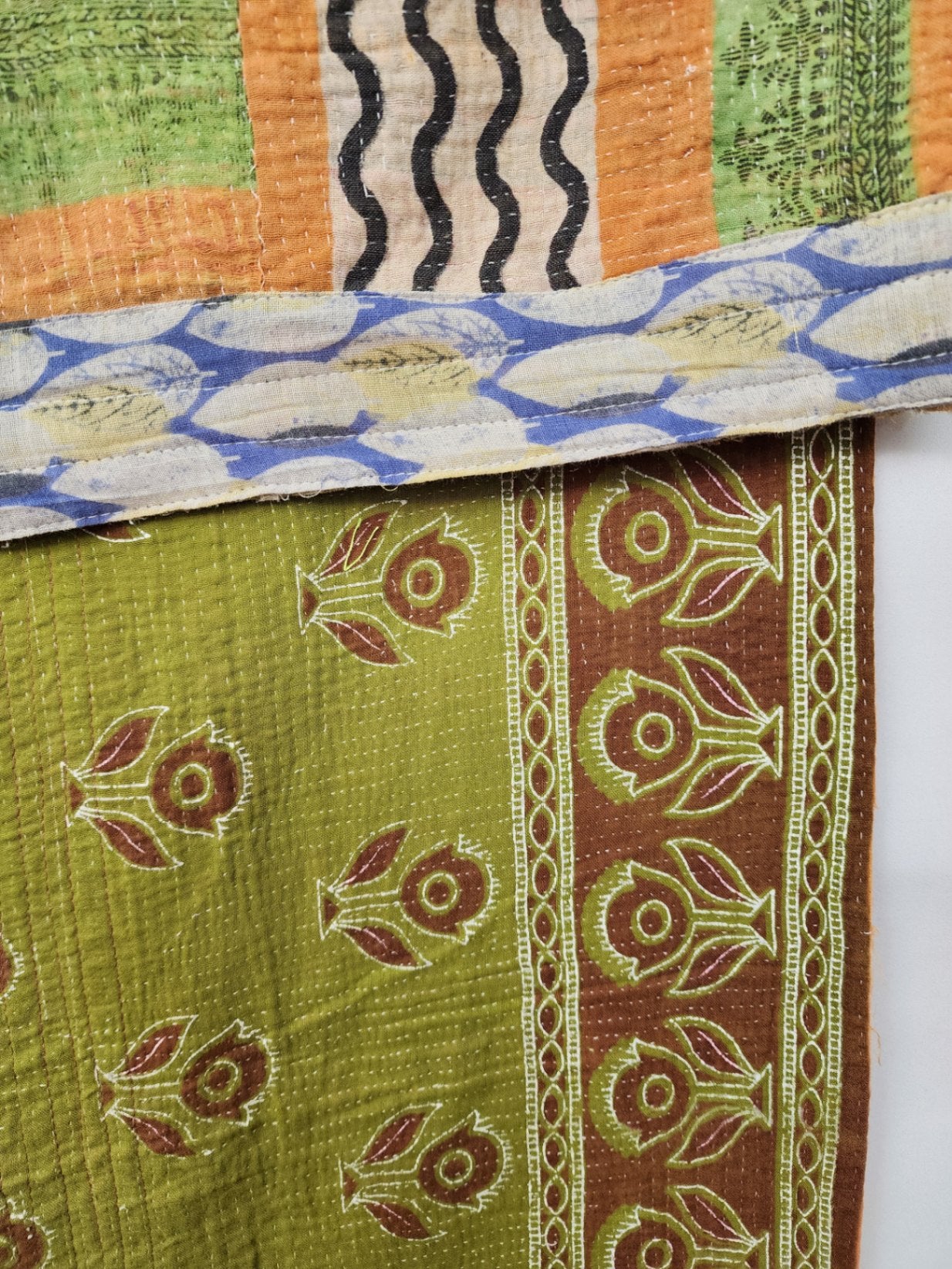 Vintage Village Kantha Quilt
