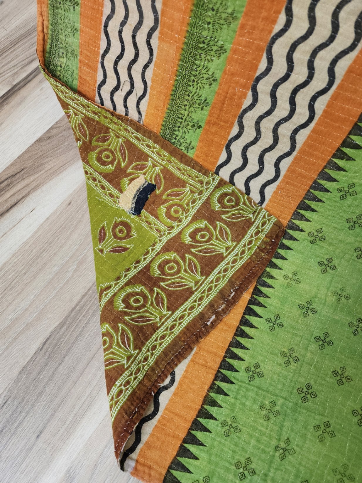Vintage Village Kantha Quilt