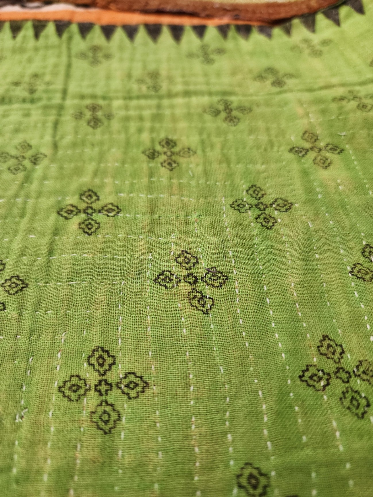 Vintage Village Kantha Quilt