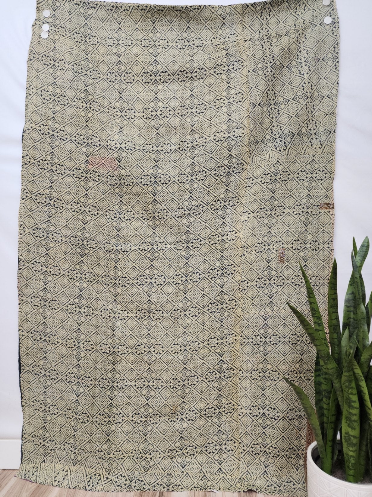 Vintage Village Kantha Quilt / Rug