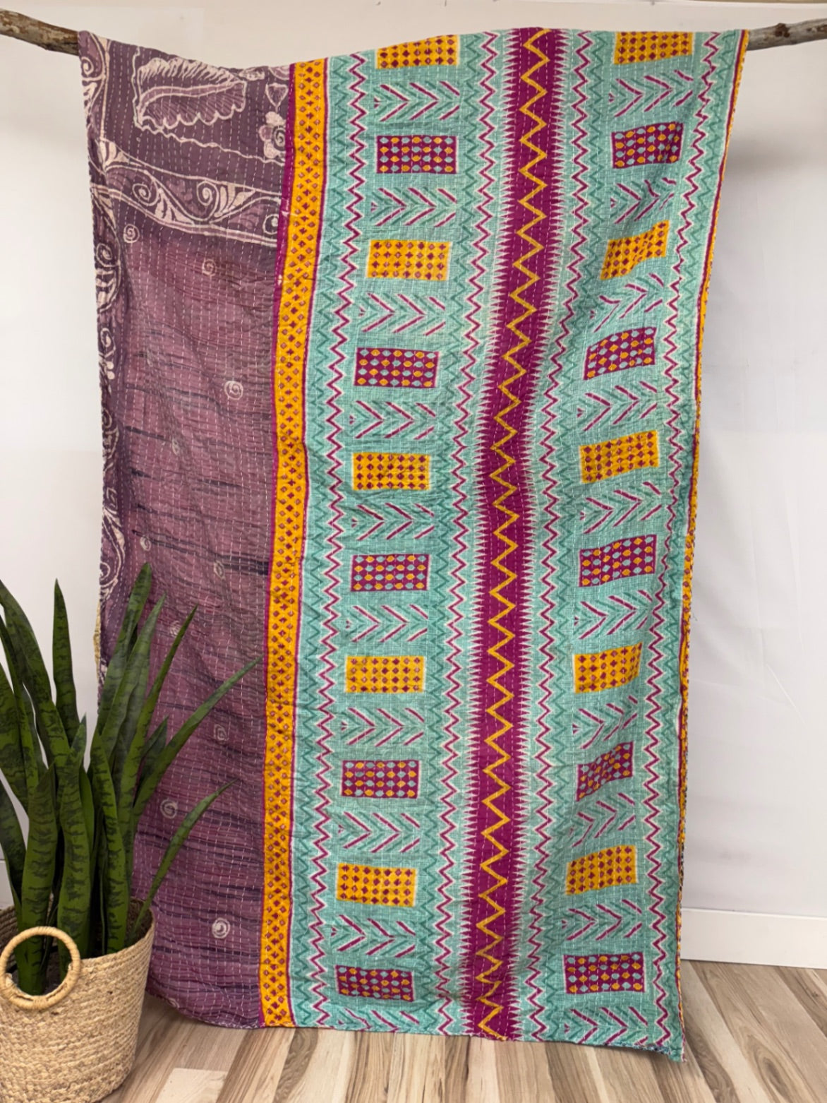 Vintage Cotton Kantha Quilt