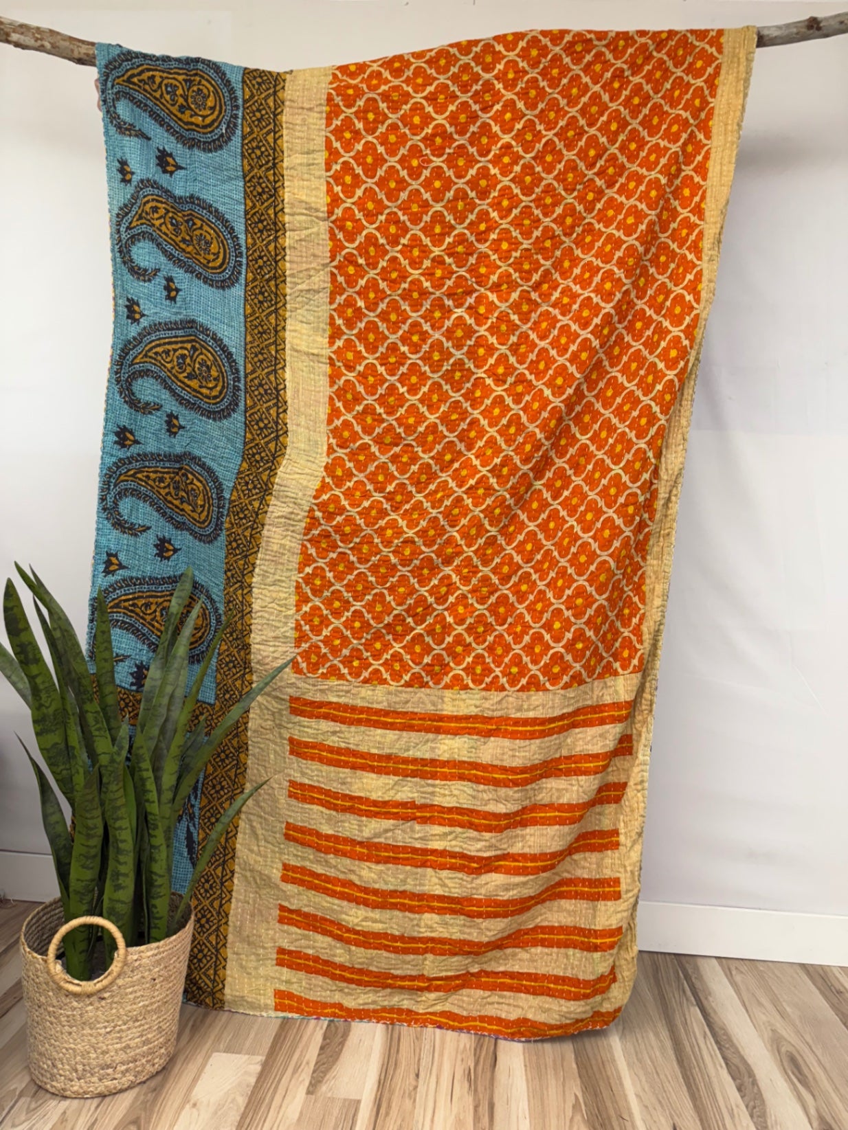 Vintage Cotton Kantha Quilt