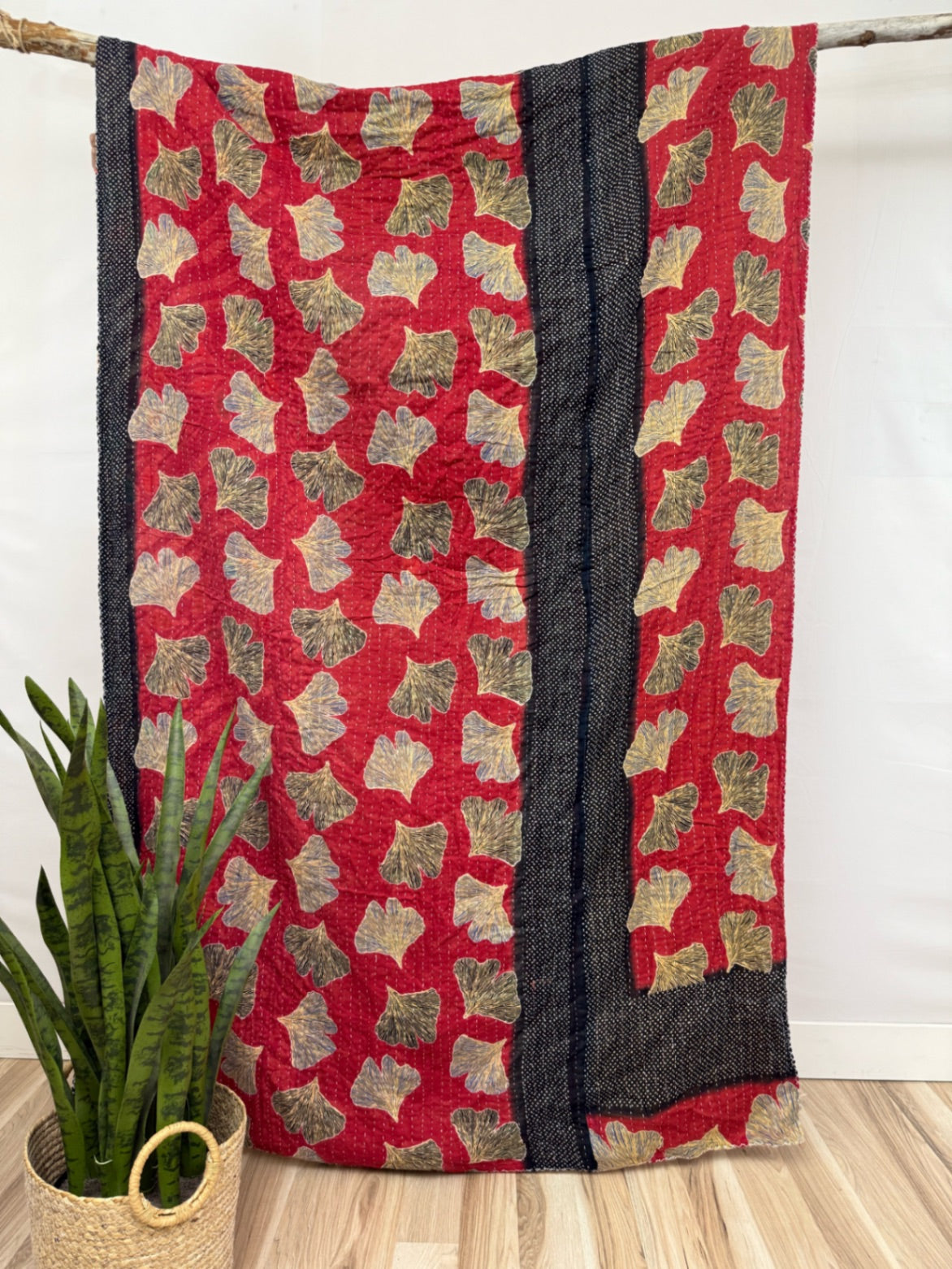 Vintage Cotton Kantha Quilt - Twin