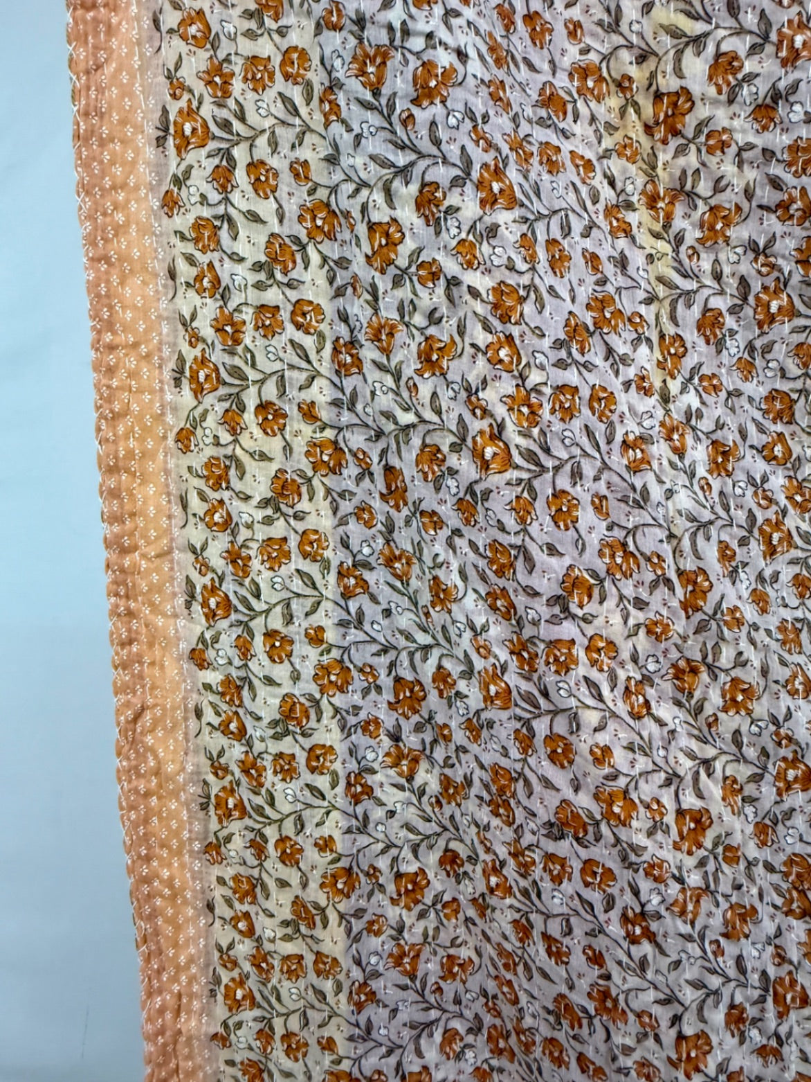 Vintage Cotton Kantha Quilt - Twin