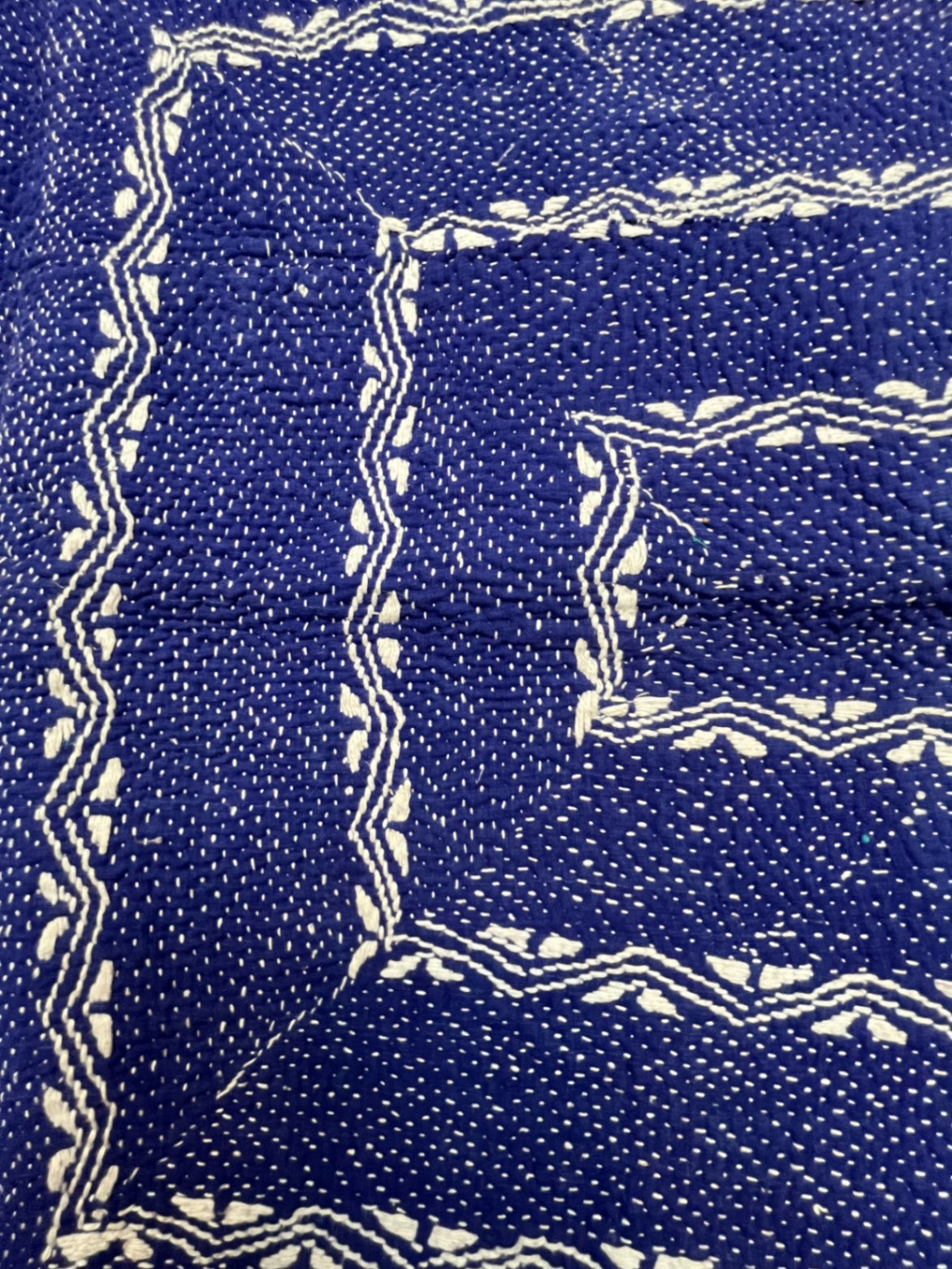 Vintage Village Kantha Quilt / Rug