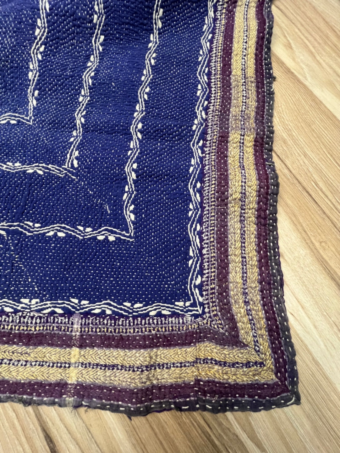 Vintage Village Kantha Quilt / Rug