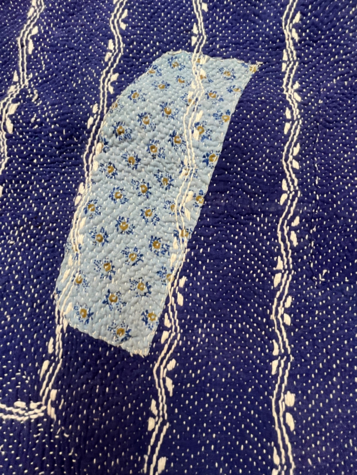 Vintage Village Kantha Quilt / Rug
