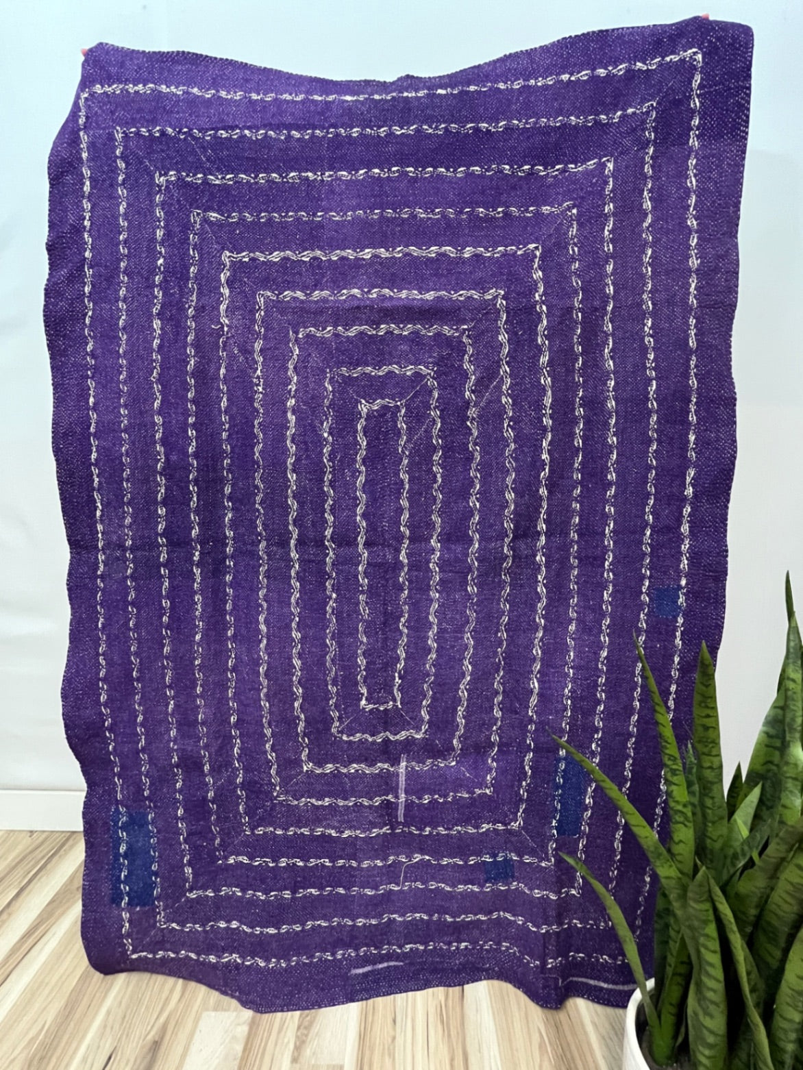 Vintage Village Kantha Quilt / Rug