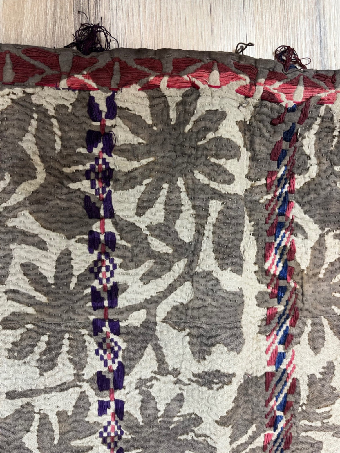 Vintage Village Kantha Quilt / Rug