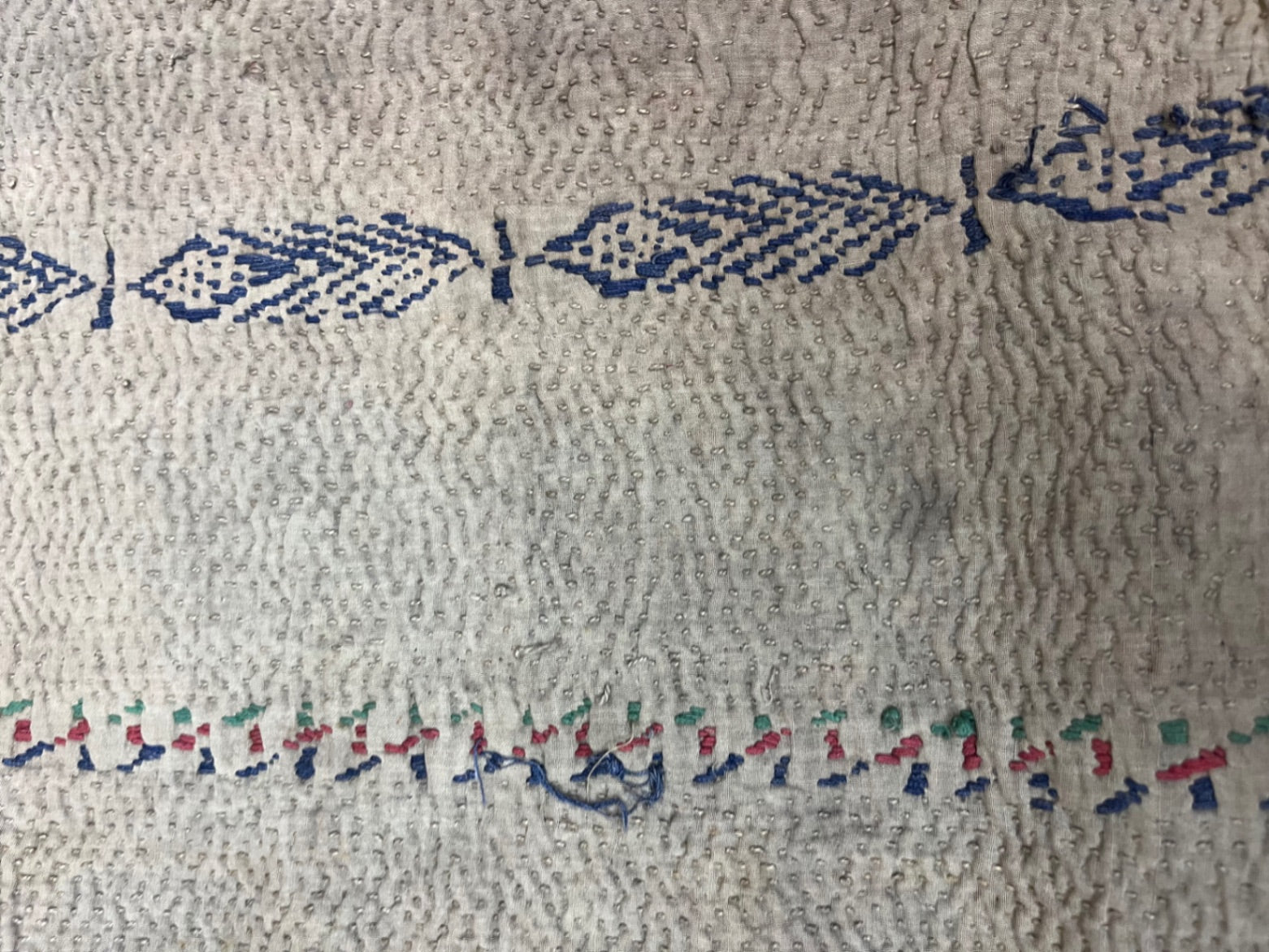 Vintage Village Kantha Quilt / Rug
