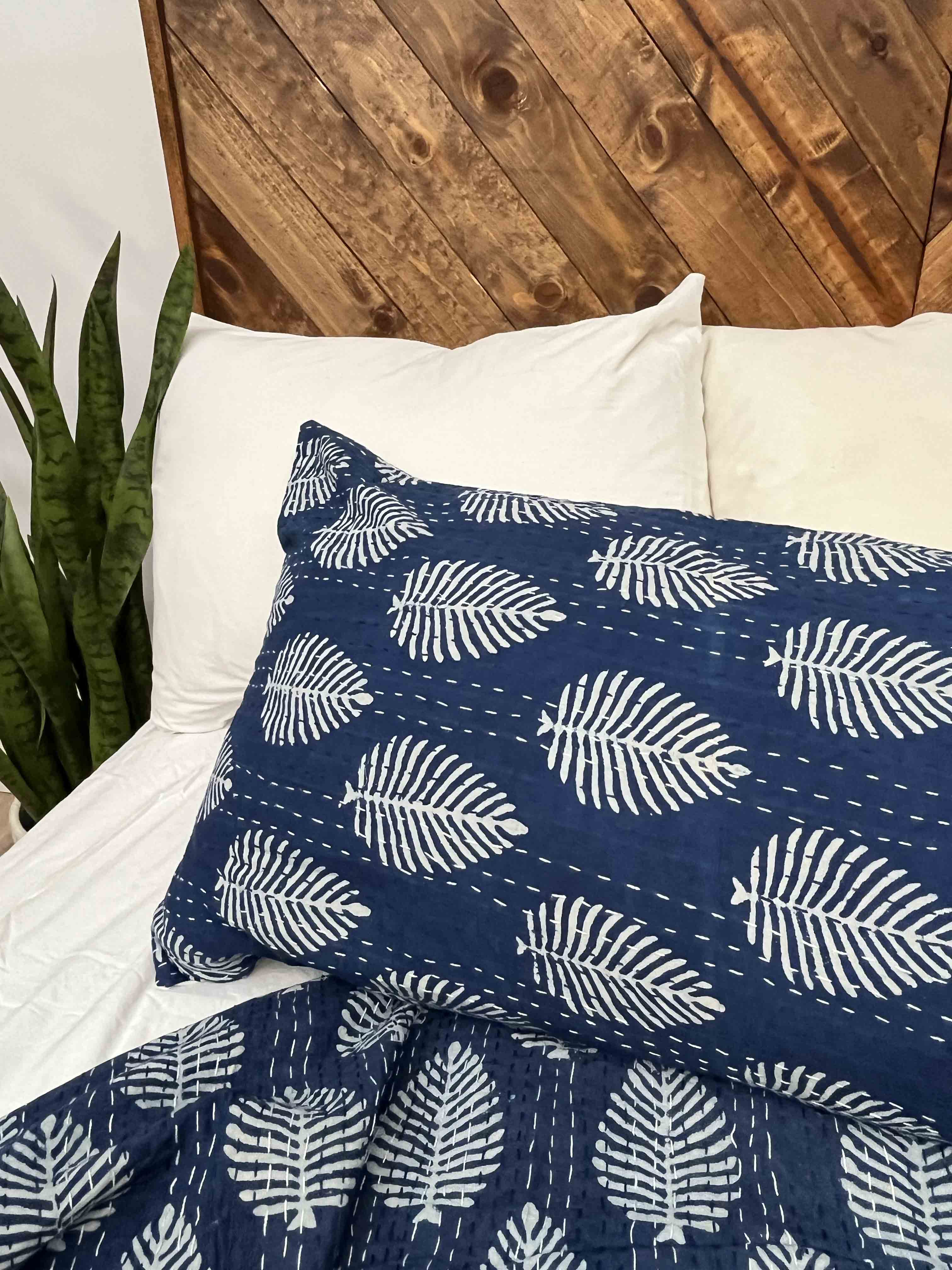 Block Print Kantha Pillow Covers Set of 2 Kantha Love