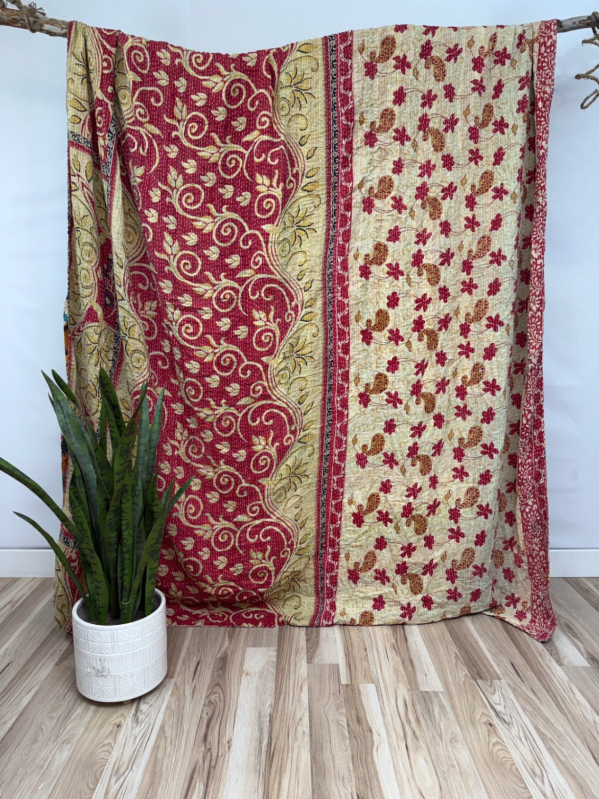 Queen Vintage Cotton Kantha Quilt