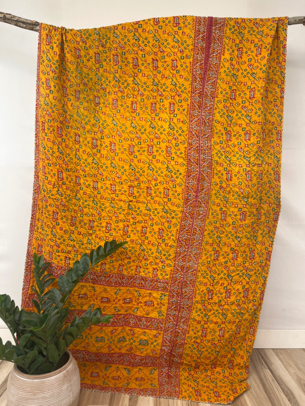 Twin Vintage Cotton Kantha Quilt