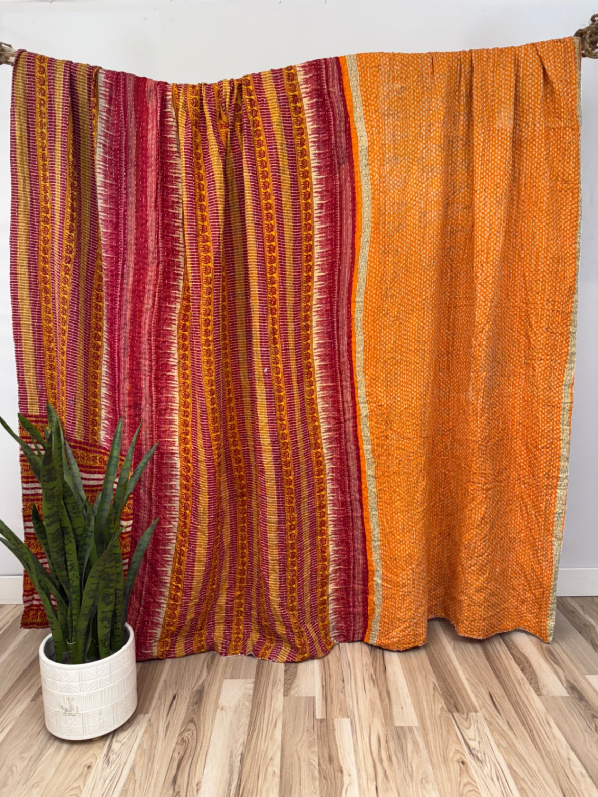 Queen Vintage Cotton Kantha Quilt