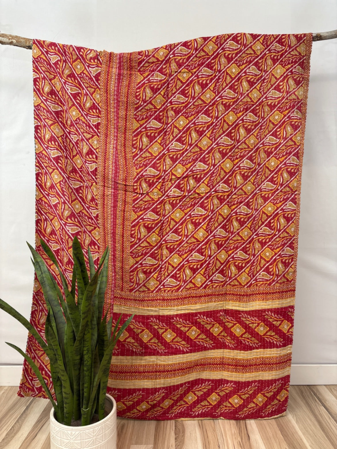 Twin Vintage Cotton Kantha Quilt