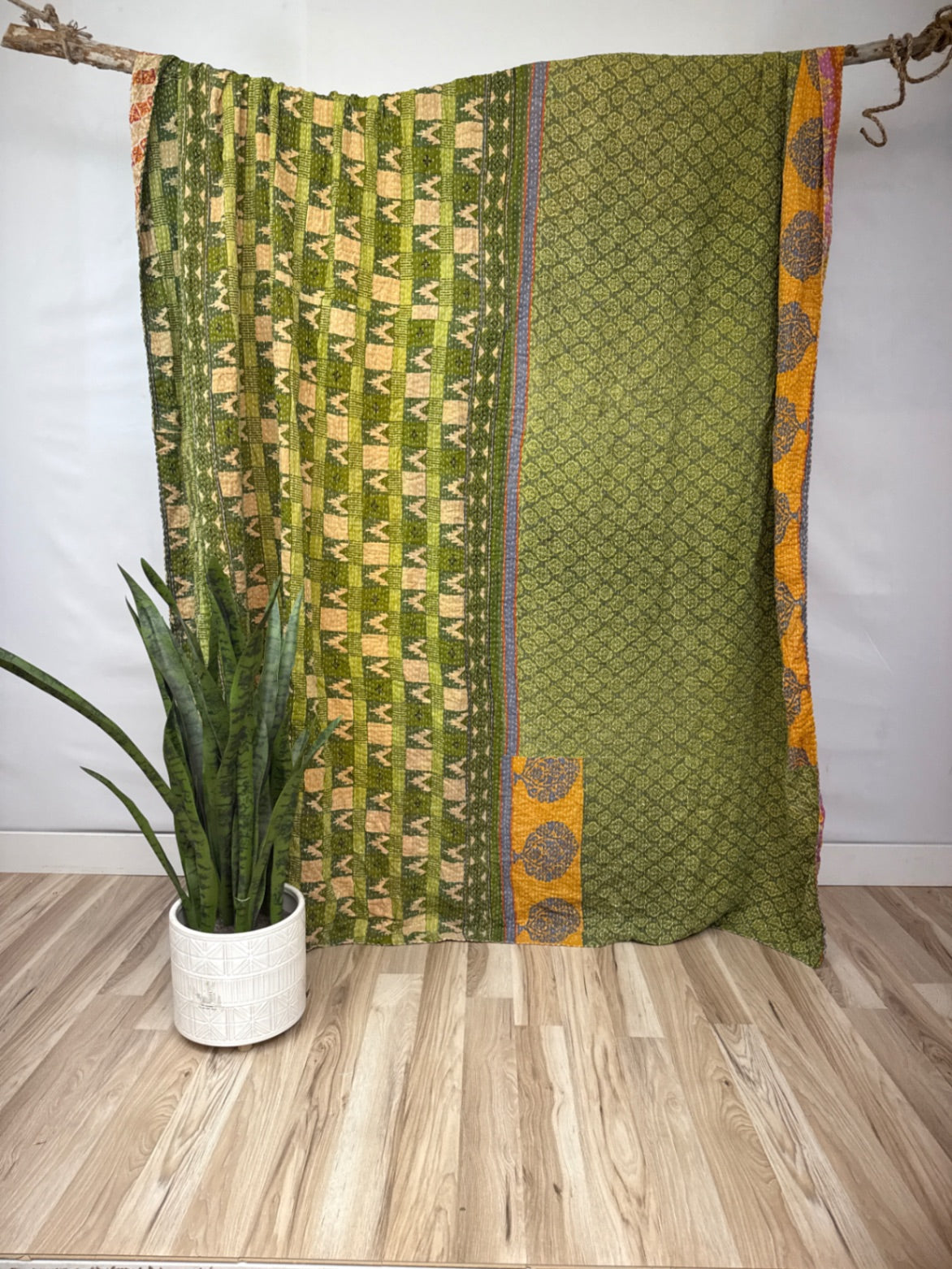 Queen Vintage Cotton Kantha Quilt