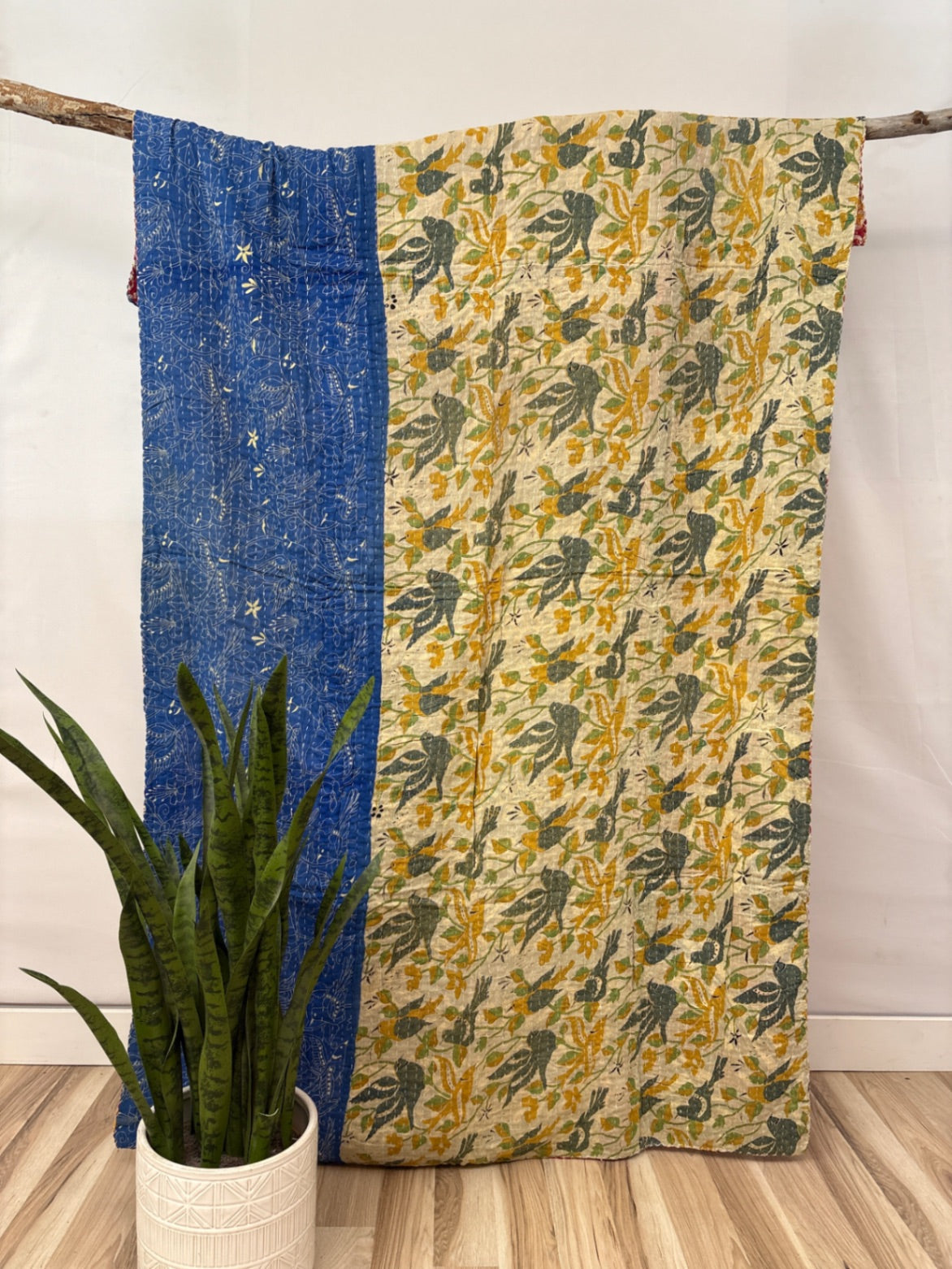 Twin Vintage Cotton Kantha Quilt