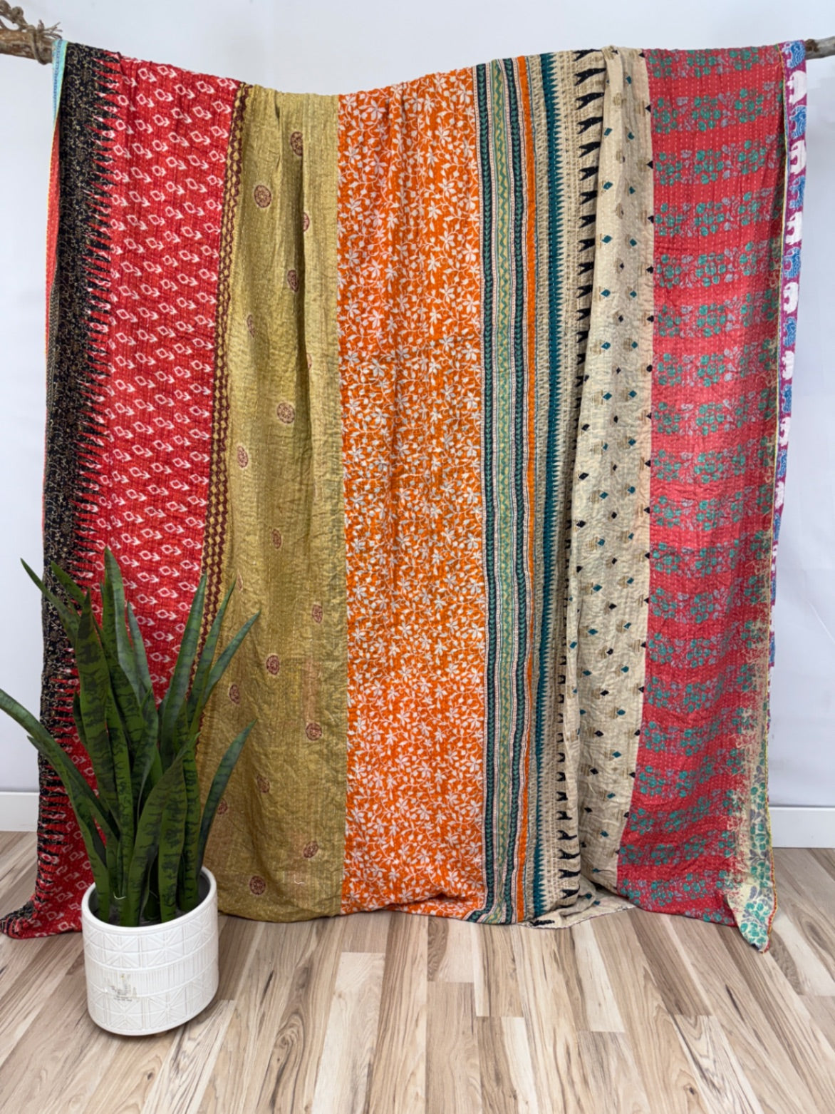 Queen Vintage Cotton Kantha Quilt