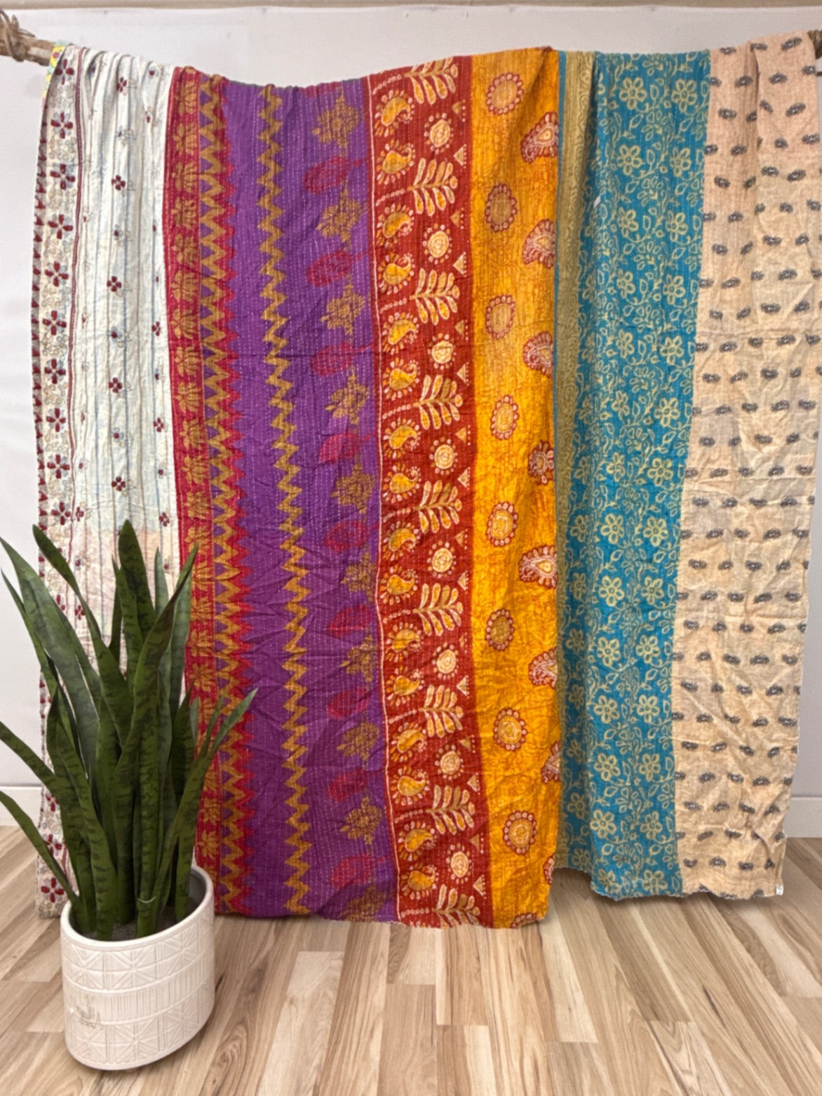 Queen Vintage Cotton Kantha Quilt