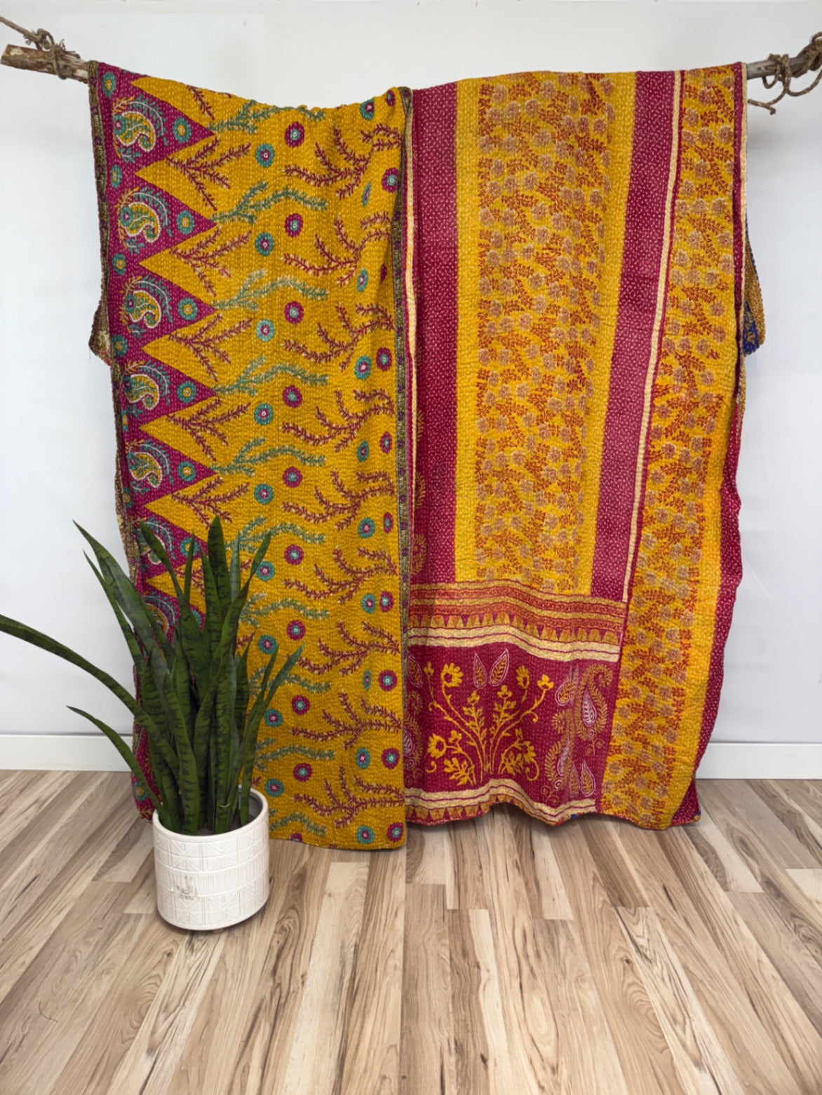Queen Vintage Cotton Kantha Quilt