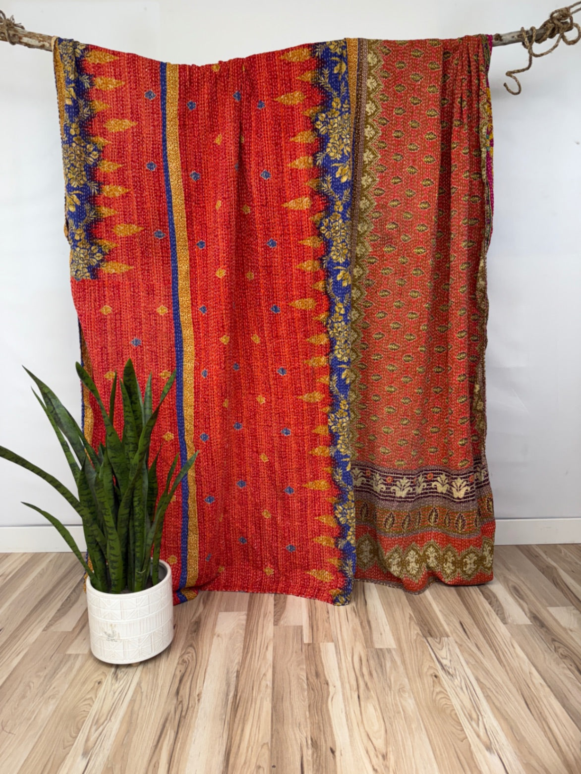 Queen Vintage Cotton Kantha Quilt