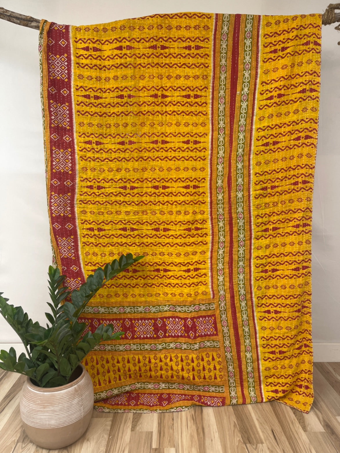 Twin Vintage Cotton Kantha Quilt