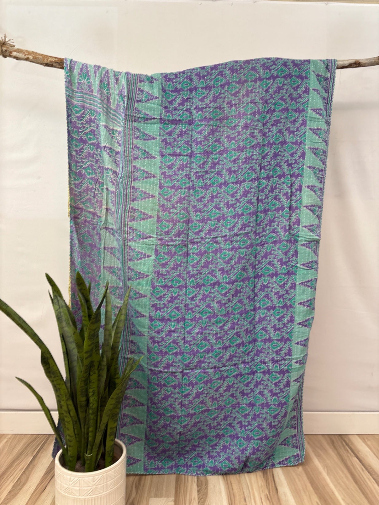 Twin Vintage Cotton Kantha Quilt