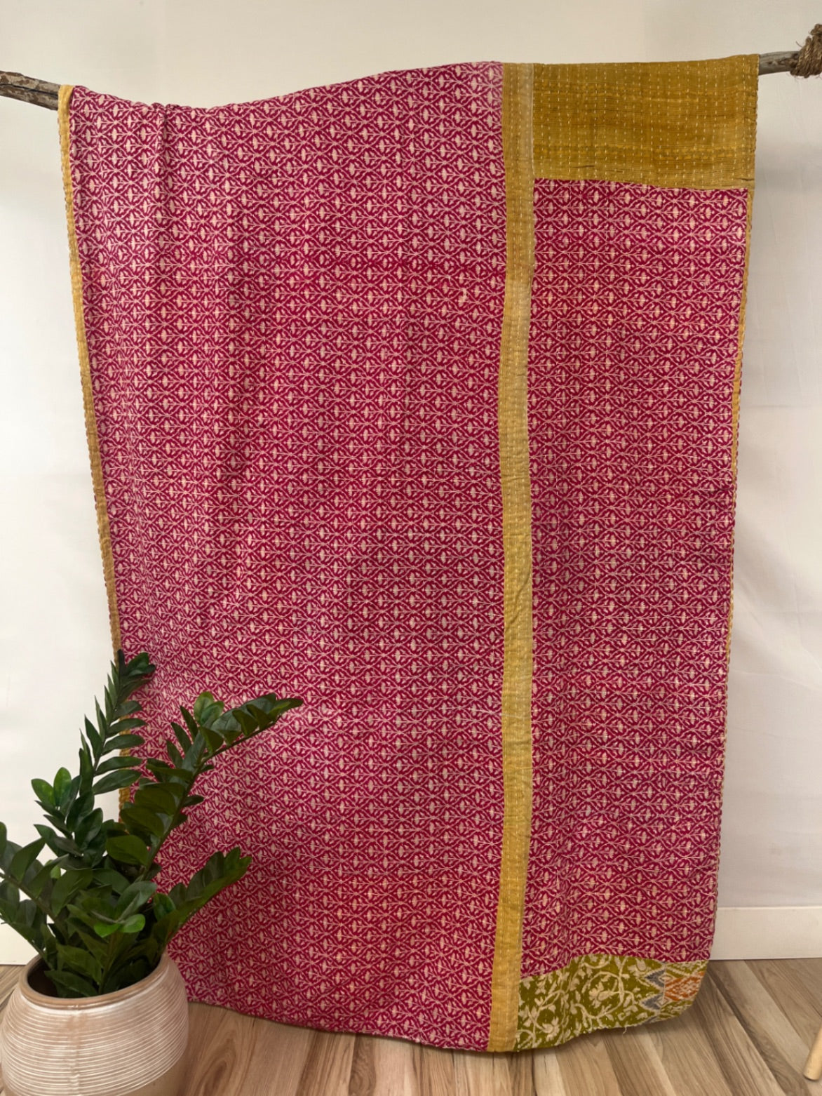 Twin Vintage Cotton Kantha Quilt