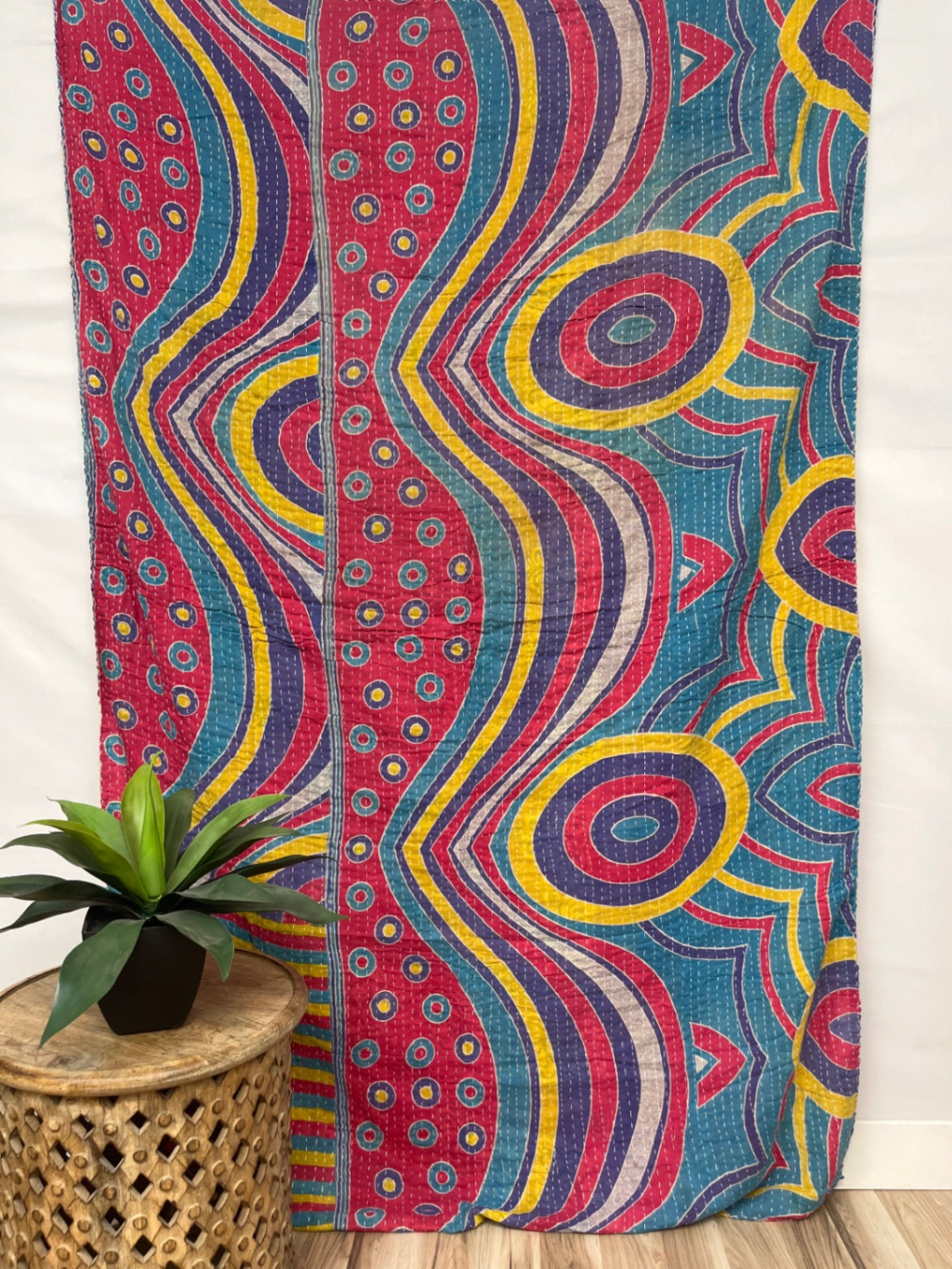 Patchwork Vintage Cotton Kantha Quilt - Twin
