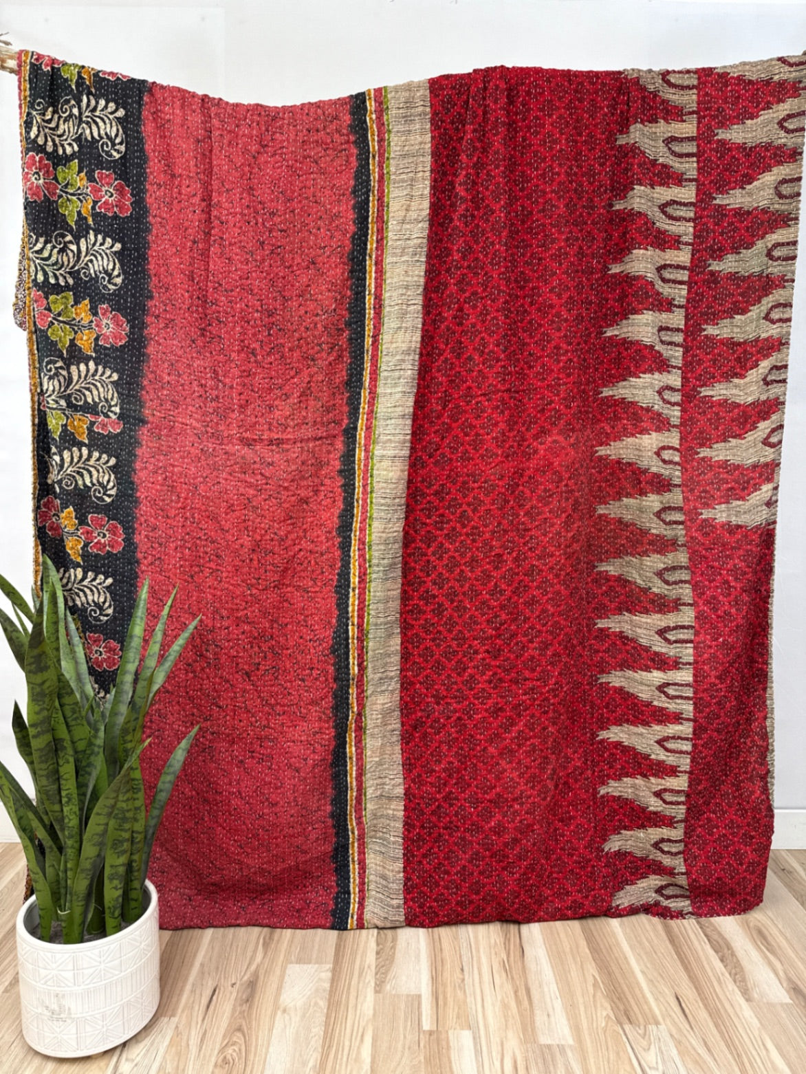 Queen Vintage Cotton Kantha Quilt