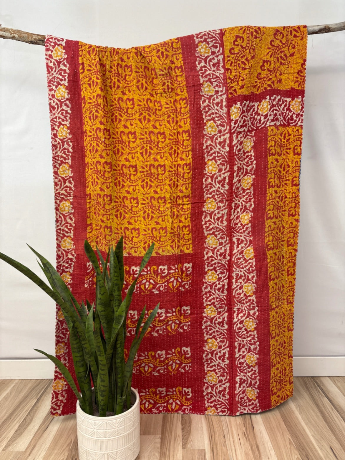 Twin Vintage Cotton Kantha Quilt
