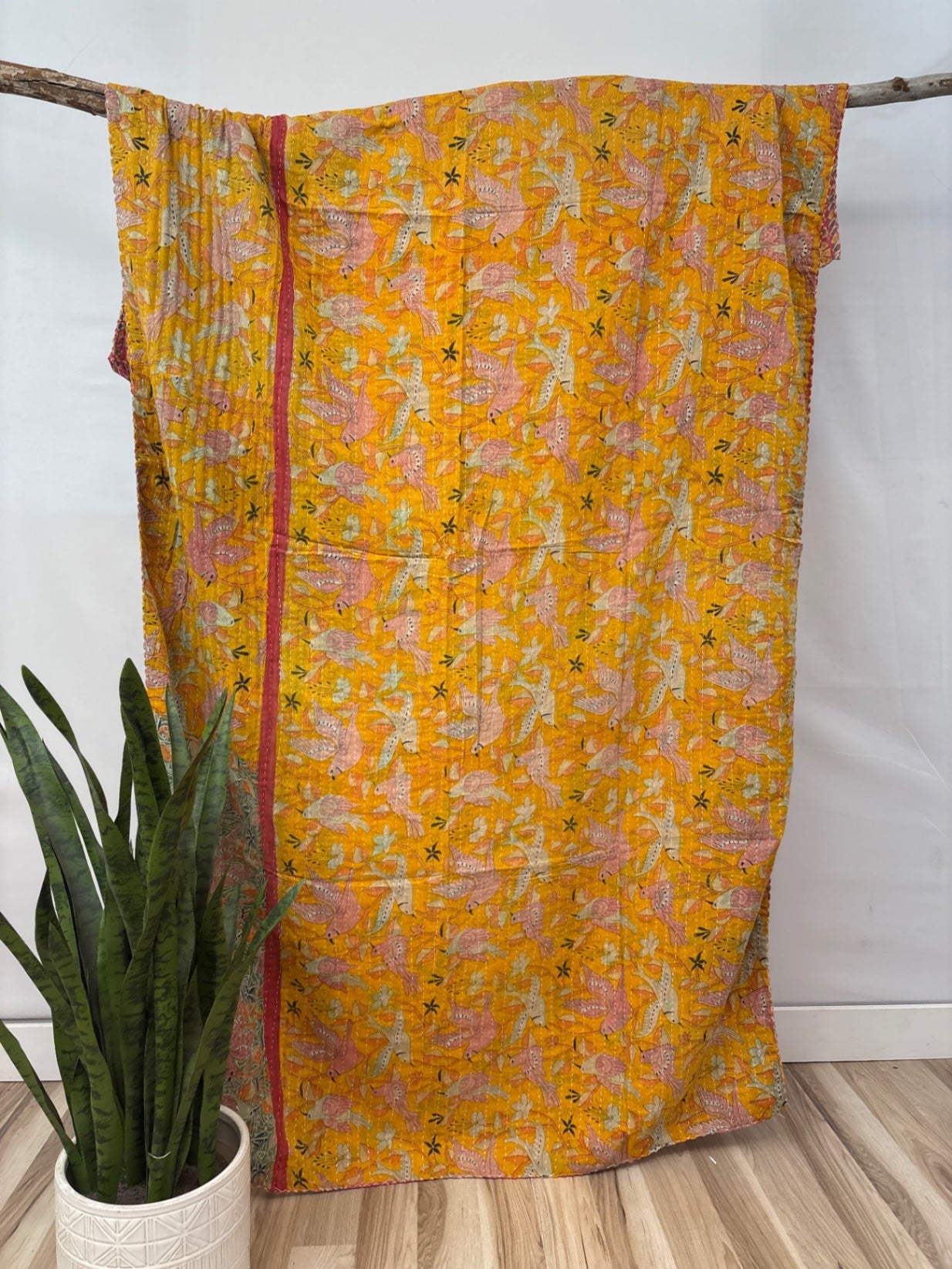 Twin Vintage Cotton Kantha Quilt