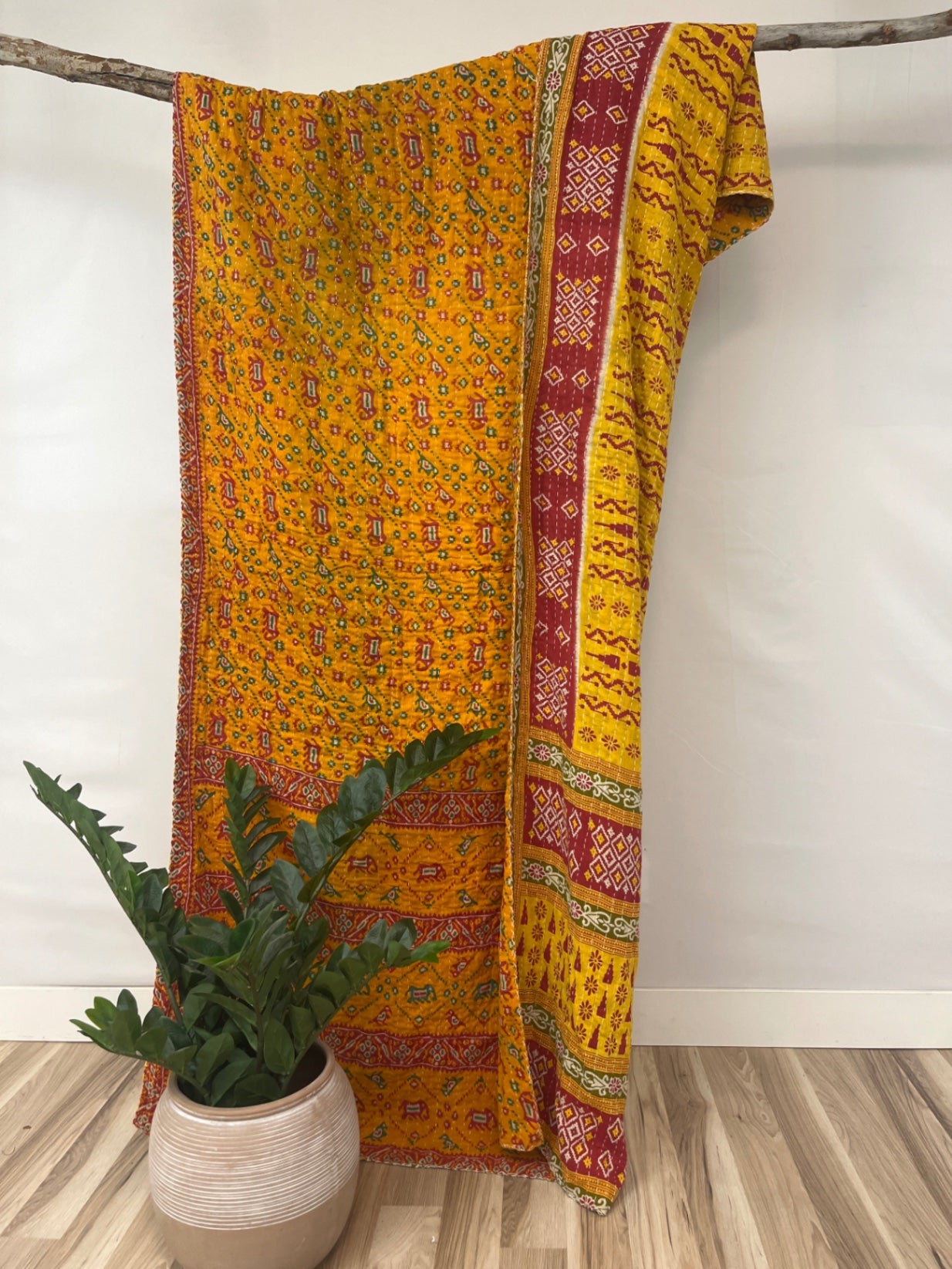 Twin Vintage Cotton Kantha Quilt