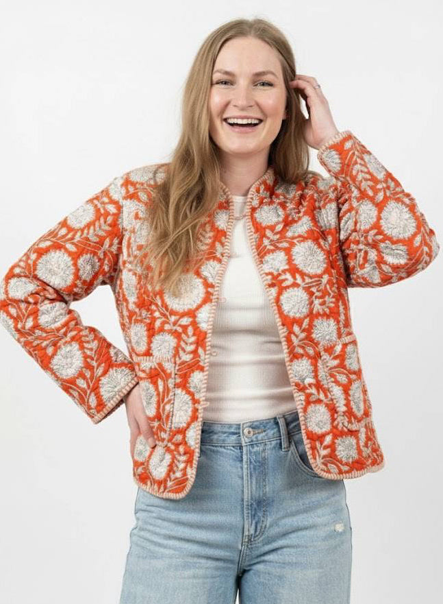 Zinnia Quilted Jacket – Kantha Love