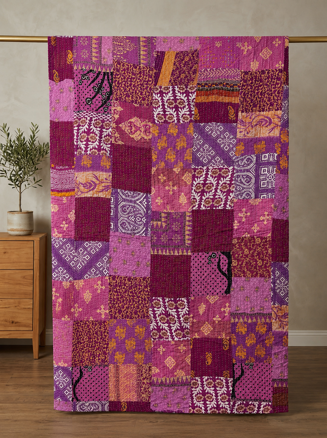 Queen Patchwork Kantha Quilts