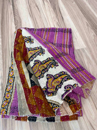 Vintage Cotton Kantha Quilt - Twin