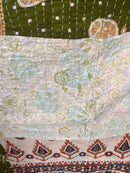 Vintage Cotton Kantha Quilt - Twin