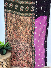 Vintage Cotton Kantha Quilt - Twin