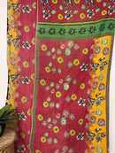 Vintage Cotton Kantha Quilt - Twin