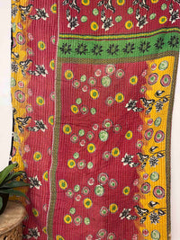 Vintage Cotton Kantha Quilt - Twin