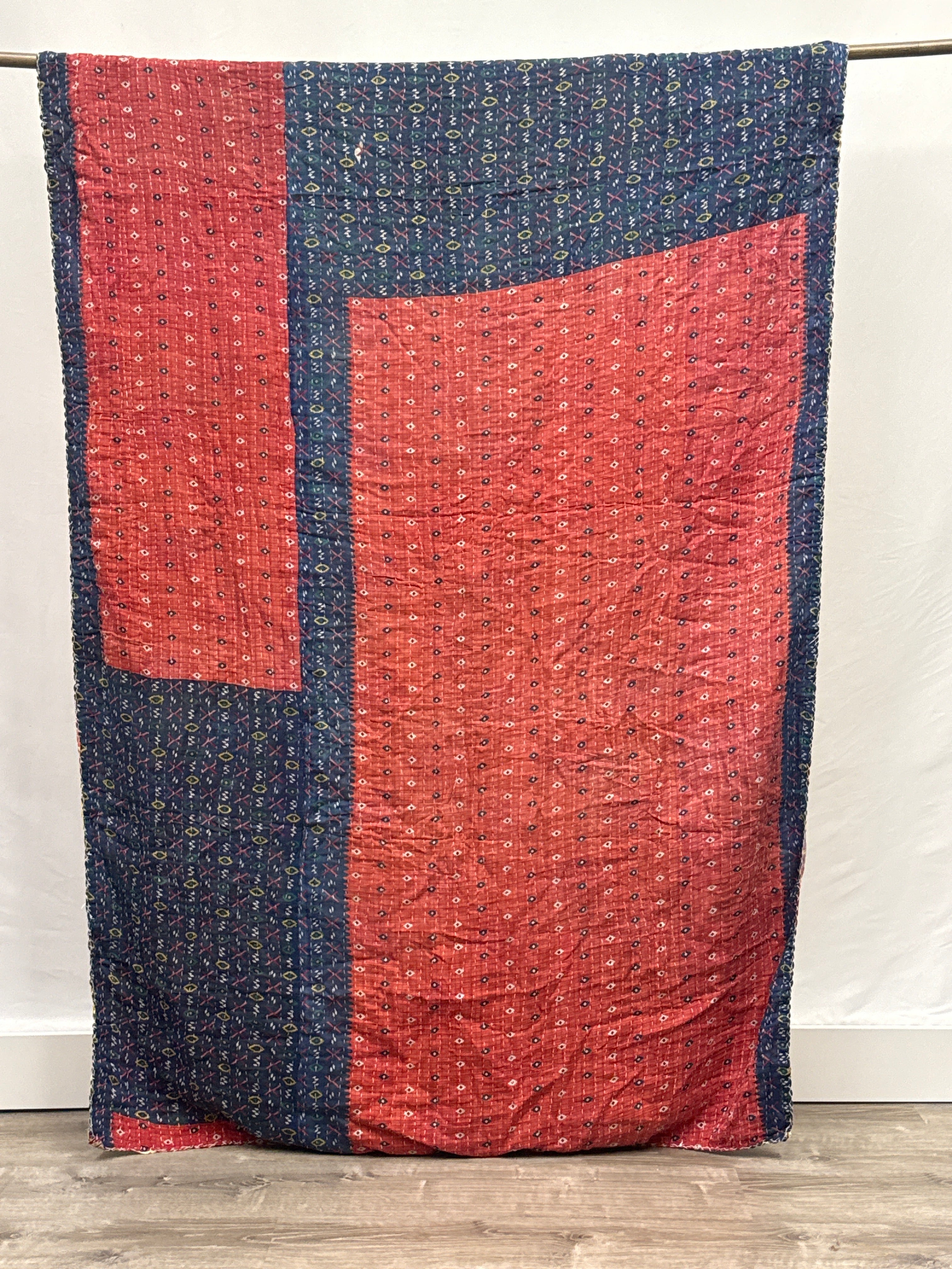 Patchwork Vintage Cotton Kantha Quilt - Twin
