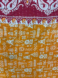 Vintage Cotton Kantha Quilt - Twin