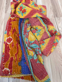 Vintage Cotton Kantha Quilt - Twin