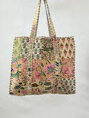 Tan Patchwork w/Tan Trim Quilted Tote