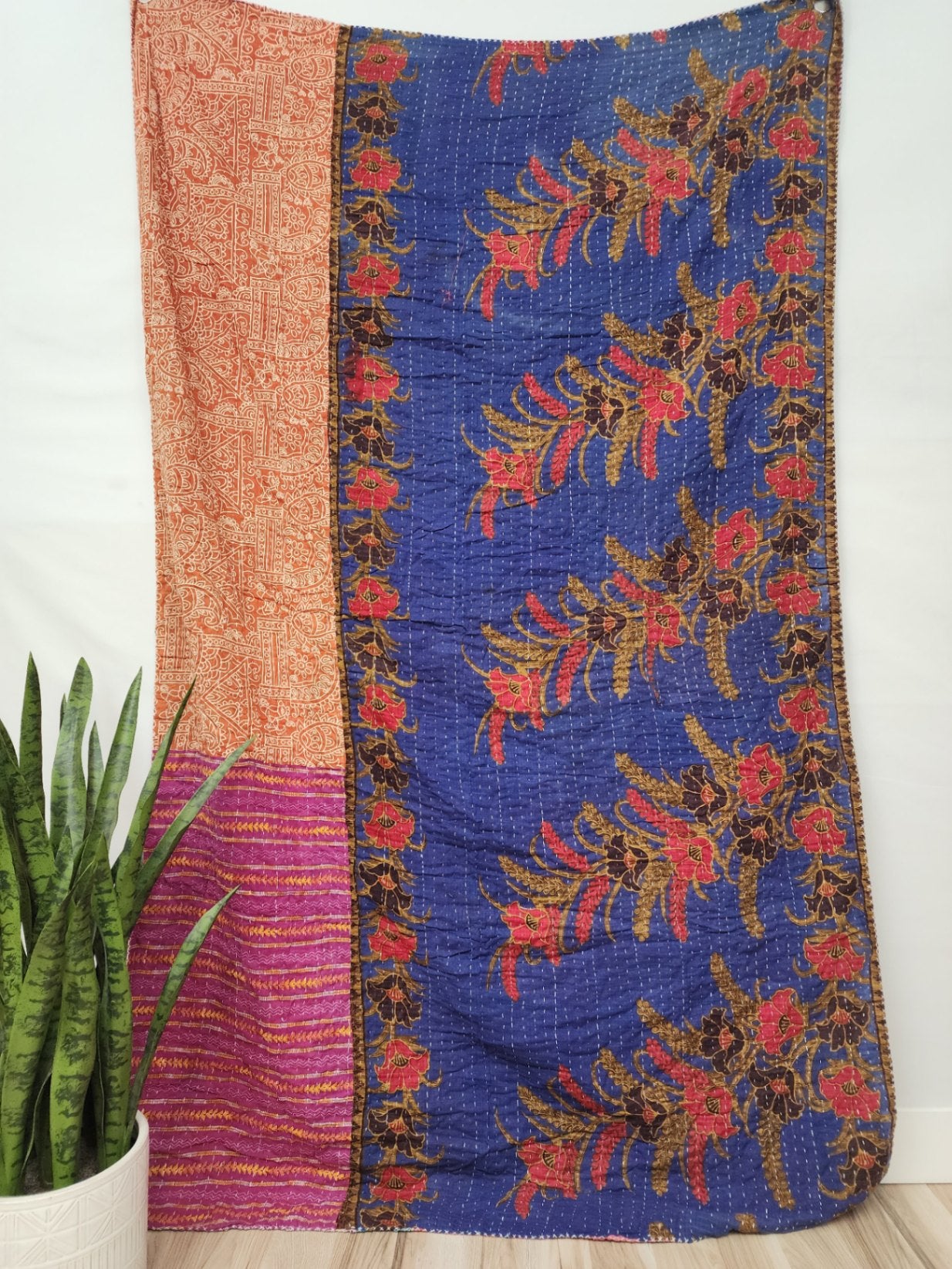 Vintage Cotton Kantha Quilt