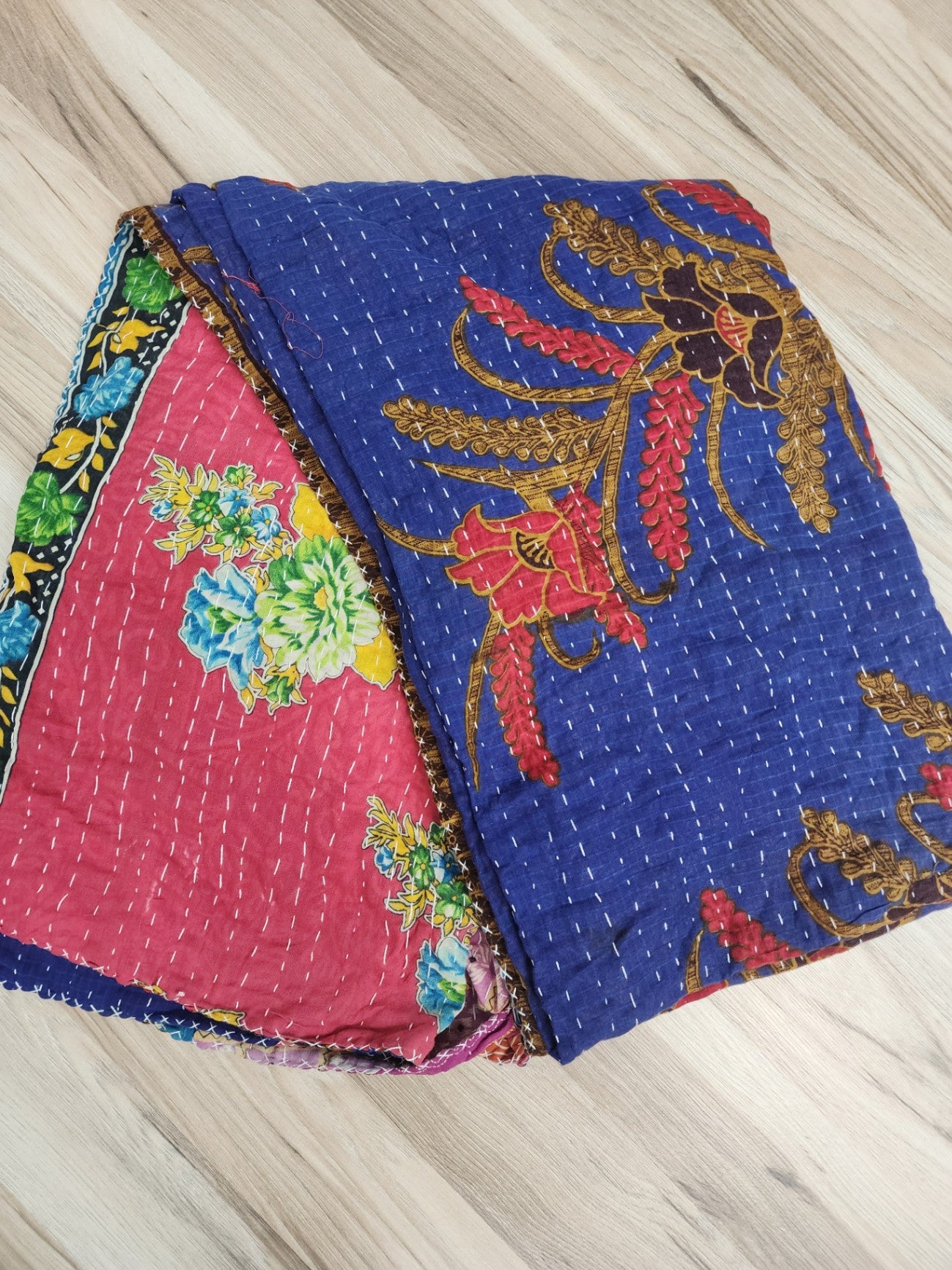 Vintage Cotton Kantha Quilt