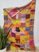 Patchwork Vintage Cotton Kantha Quilt - Twin